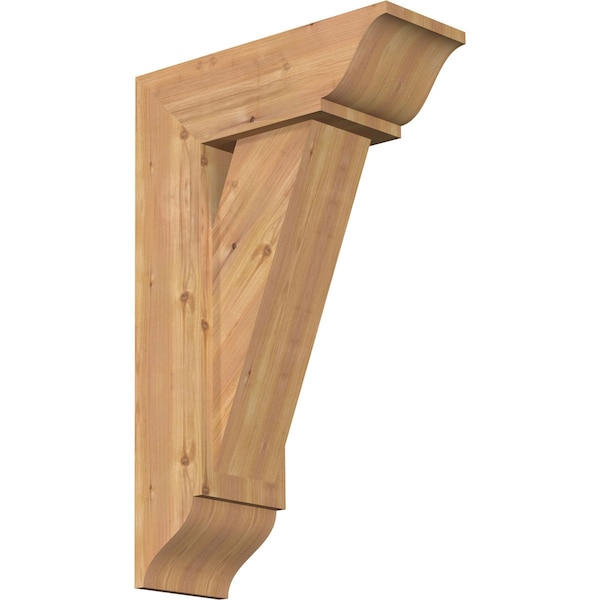 Ekena Millwork Traditional Traditional Smooth Bracket w/ Offset Brace, Western Red Cedar, 7 1/2"W x 20"D x 32"H BKT0806X20X32TRA01SWR - main